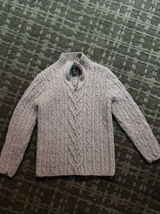 Ralph Lauren Tops - Vintage Women’s Quarter Zip Hand Knit For Ralph Lauren 100% Wool Size Petite